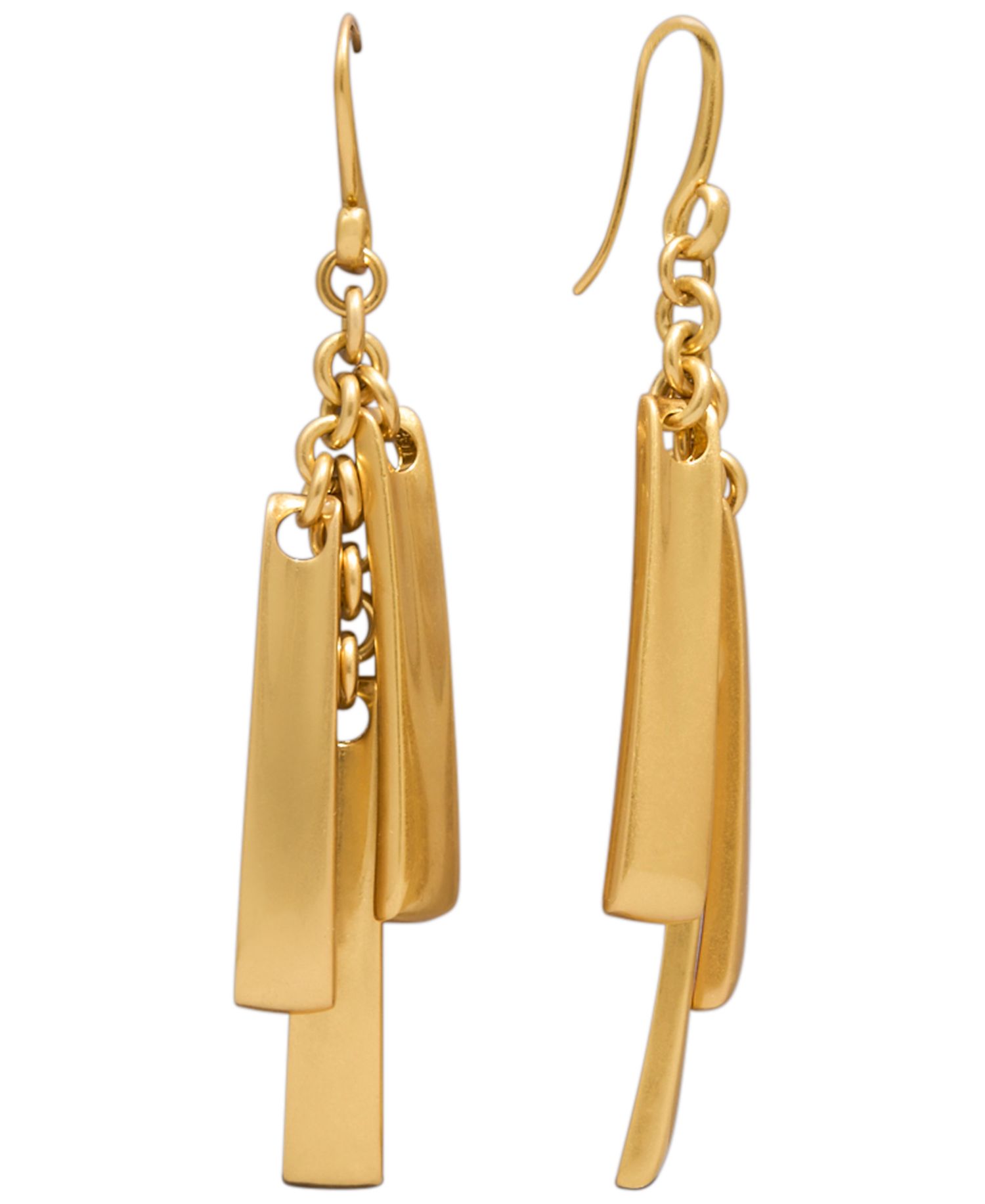 Gold-Tone Movement Drop Earrings