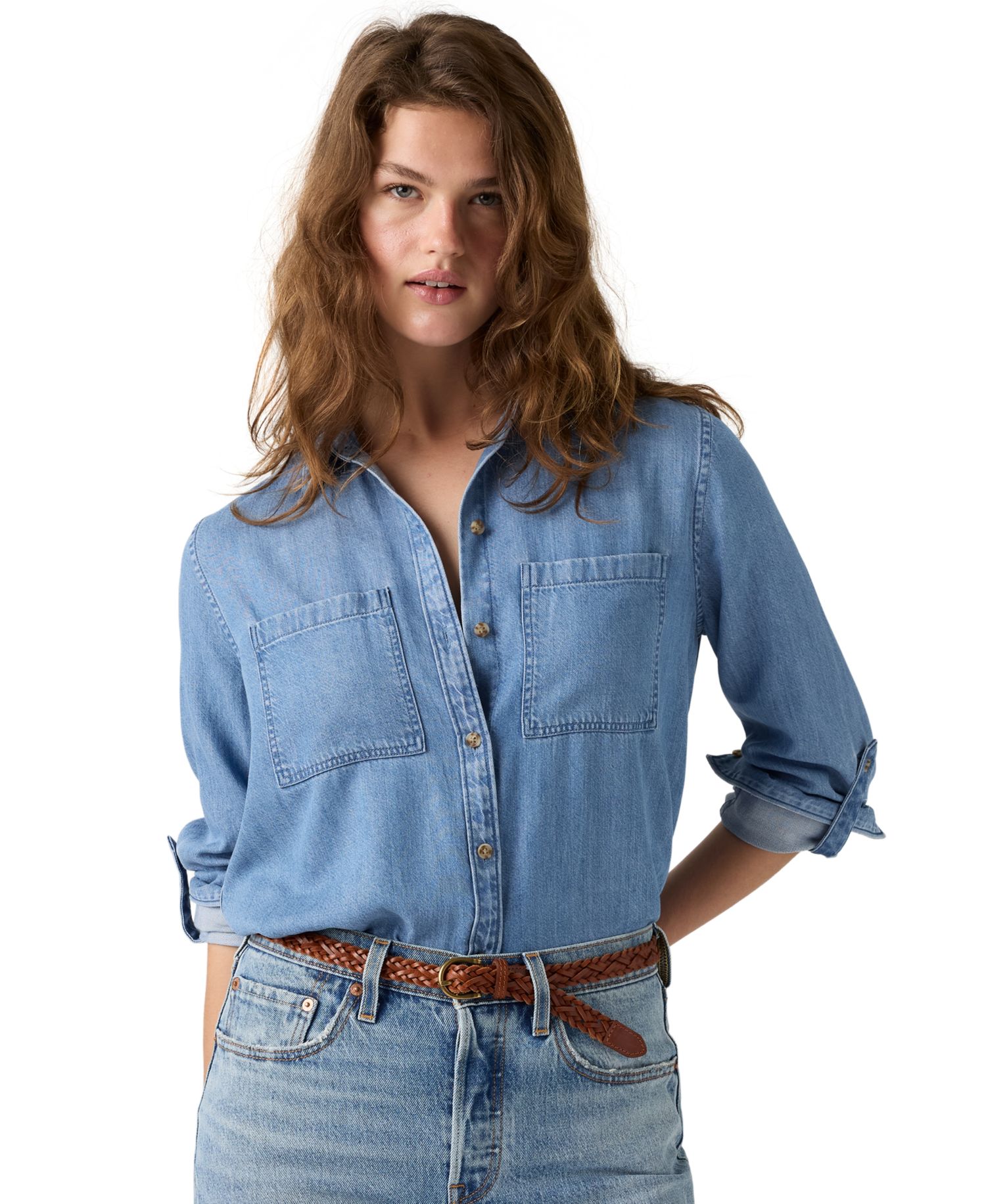 Women's Utility Long-Sleeve Denim Shirt