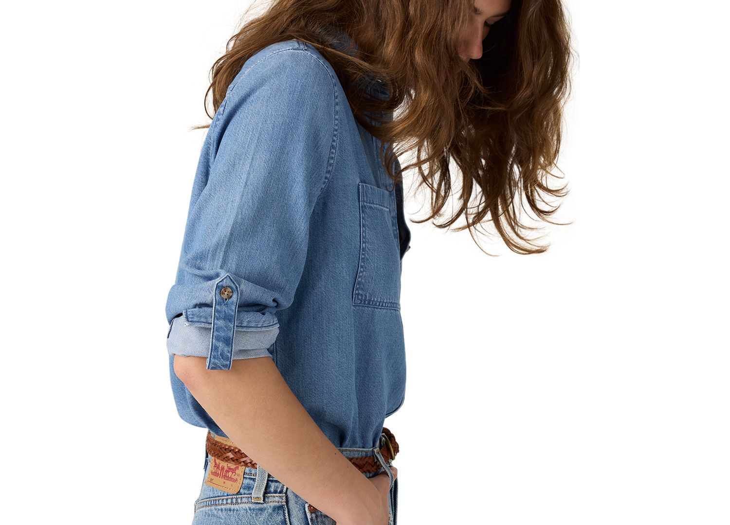 Women's Utility Long-Sleeve Denim Shirt
