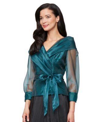 Petite Tie-Front Tulle Top