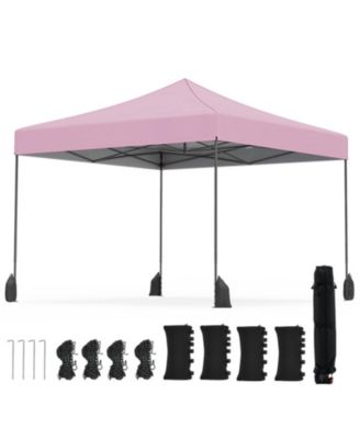 9.5 x 9.5 Feet Pop Up Canopy Tent with Adjustable Heights and Wheeled Bag