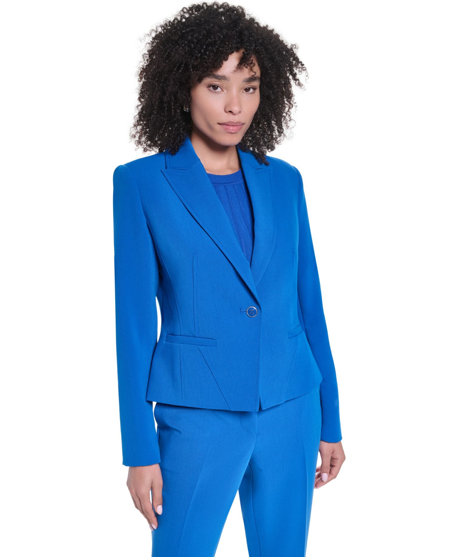Women's V-Neck Cropped Tailored Blazer