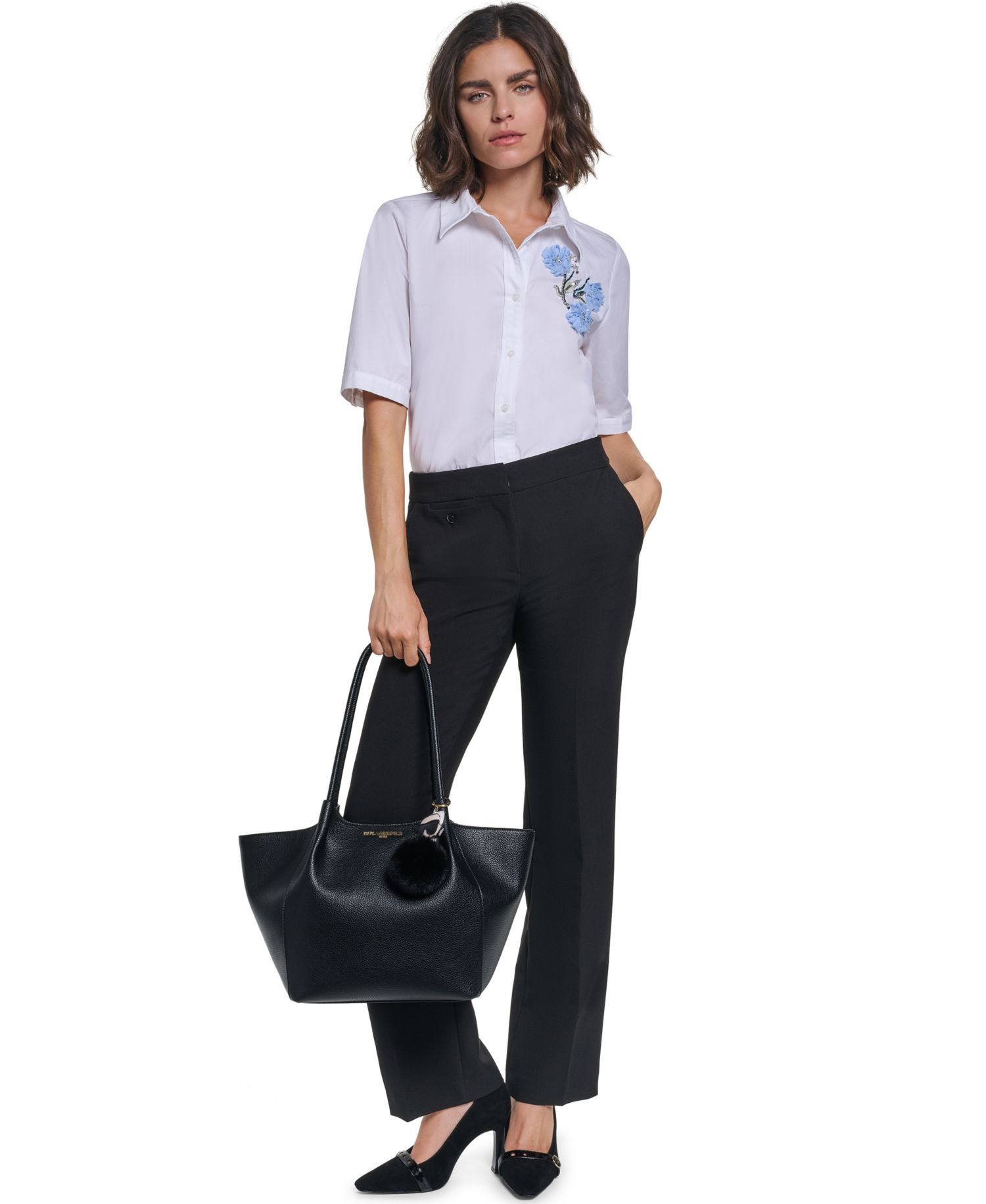Women's Short-Sleeve Collared Blouse