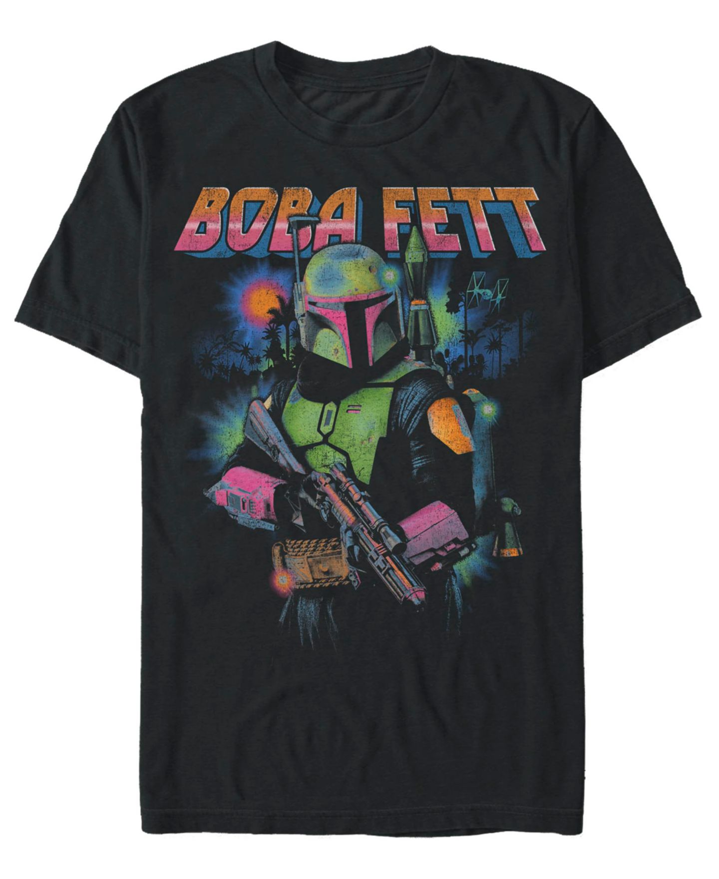 Мужская футболка Fifth Sun Star Wars Mandalorian Bobba Glow, цвет: Чёрный — фото 1