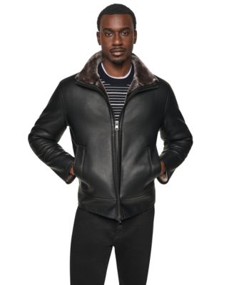 Men's Faux Fur-Lined Shearling Jacket