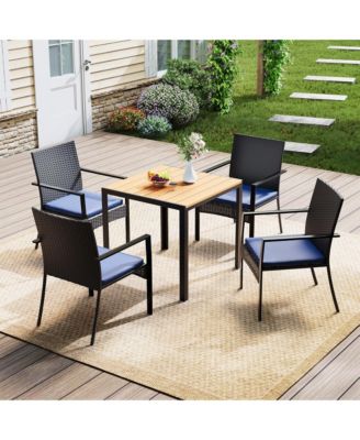 5 Piece Outdoor Bar Table and Chair Set for Your Patio - Weather Resistant Patio Bistro Furniture for Garden, Lawn, or Backyard