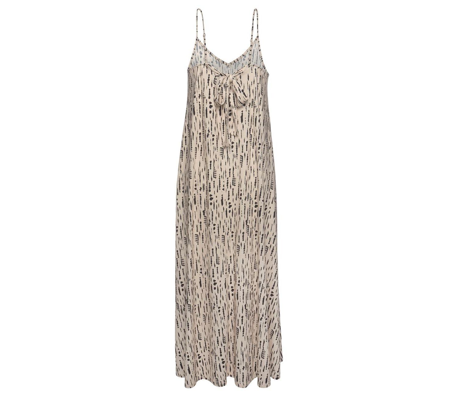 Women's Viscose Printed Tie Back V-Neck Maxi Dress