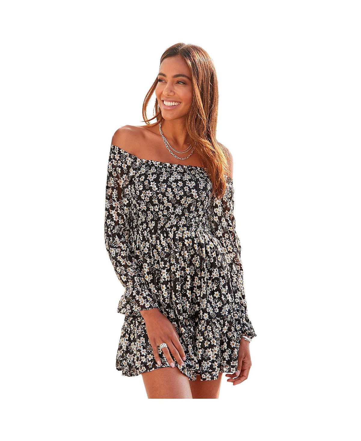LASCANA Women's Floral Off Shoulder Dress view 1 — MAYCSS fashion products