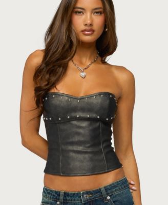 Women's Izara Studded Faux Leather Corset