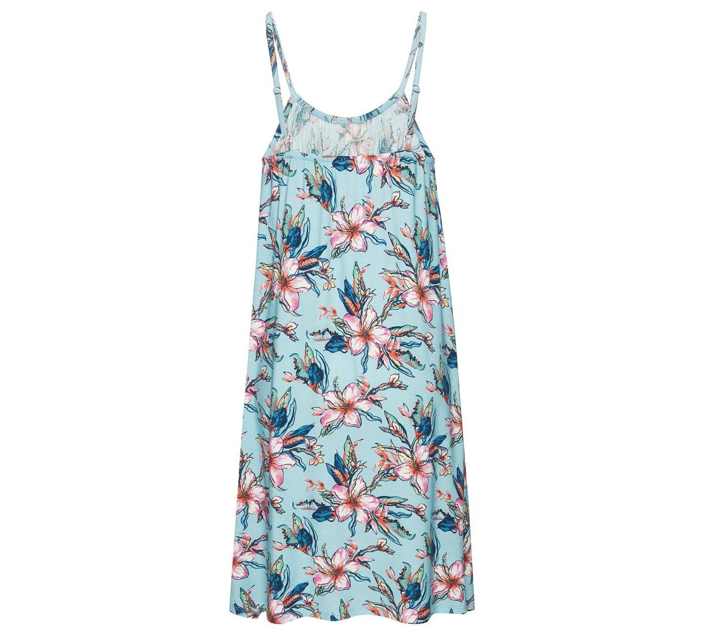 Женское платье LASCANA Viscose Floral Print Sleeveless Scoop-Neck Short, цвет: Светлый синий с принтом — фото 5
