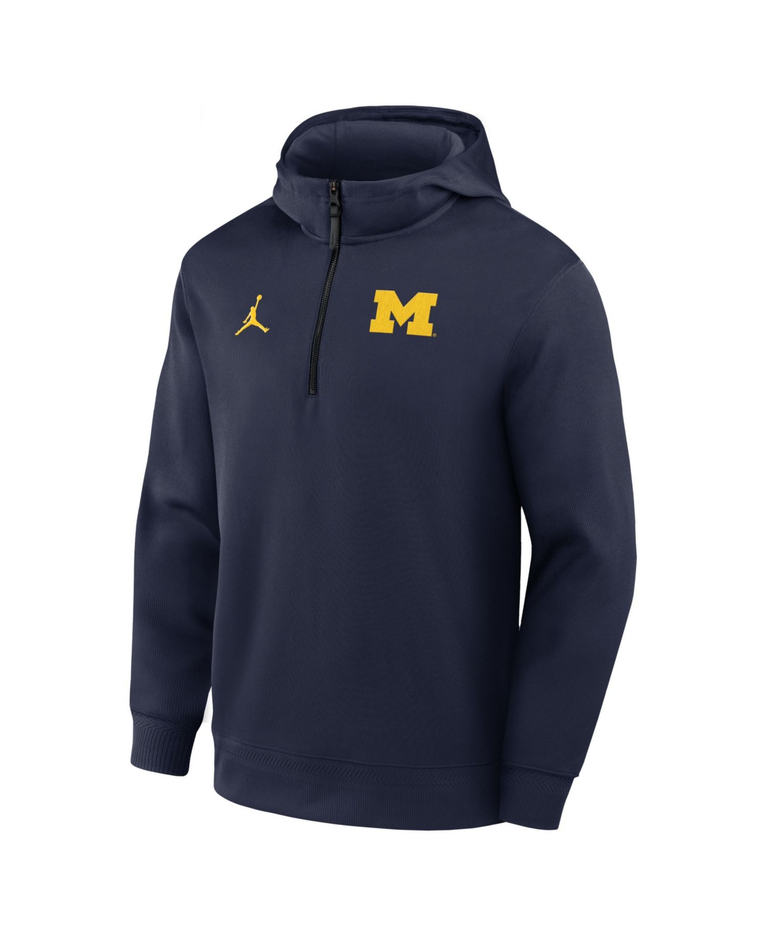 Men's Navy Michigan Wolverines Coaches Premium Dri-FIT Quarter-Zip Hoodie