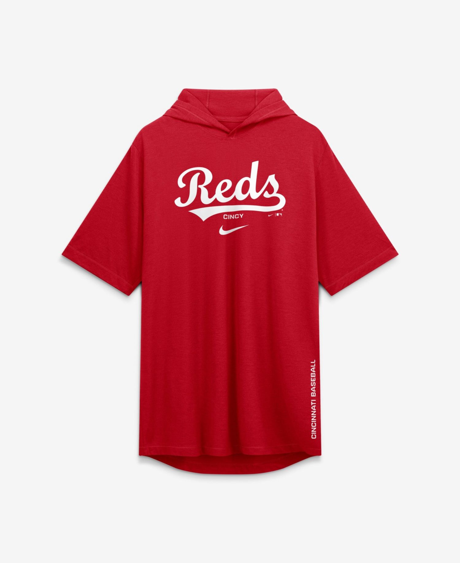 Men's Red Cincinnati Reds Arched Wordmark Tri-Blend Hooded T-Shirt
