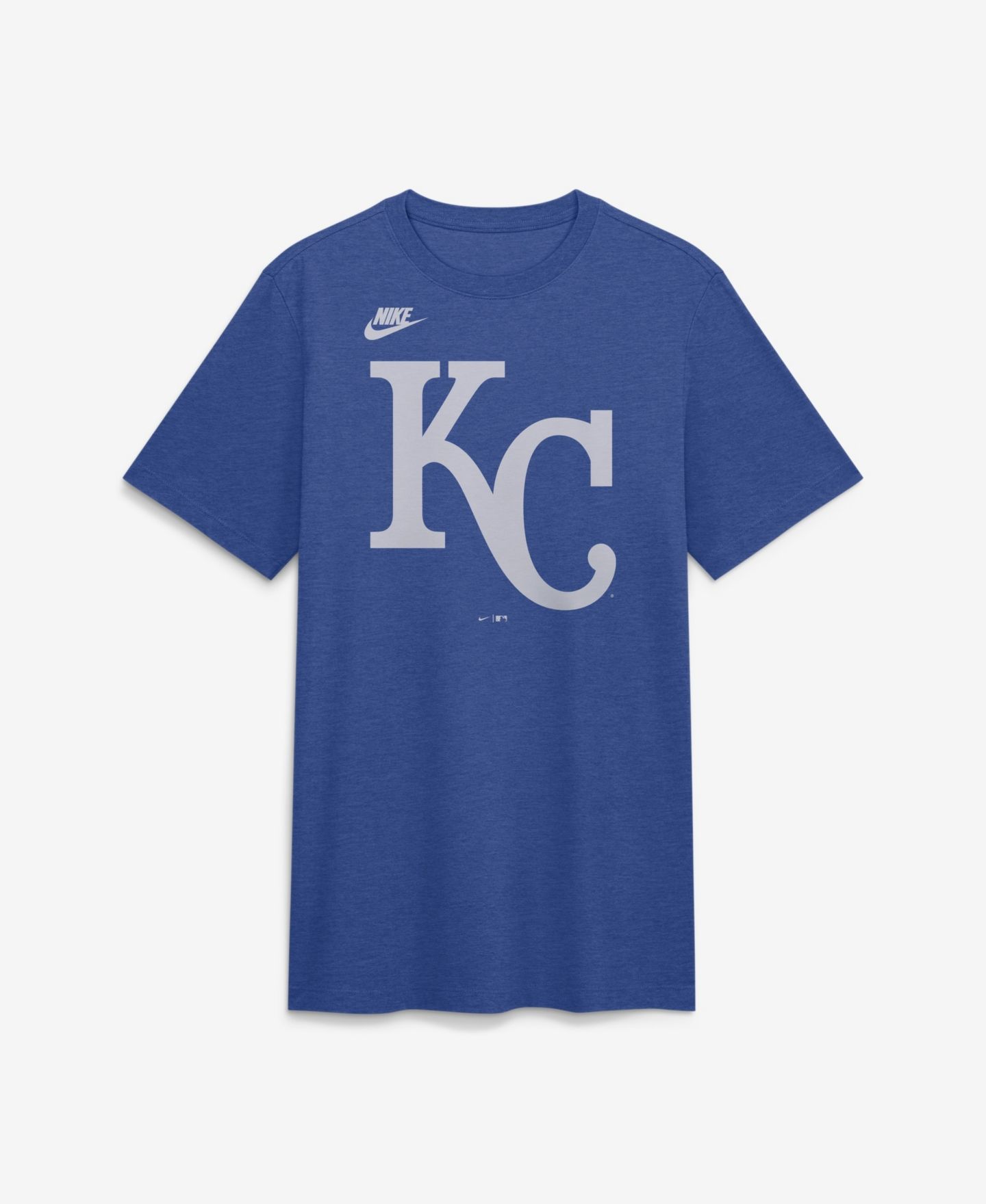 Мужская футболка Nike Heather Royal Kansas City Royals Cooperstown Logo Tri-Blend — фото 2