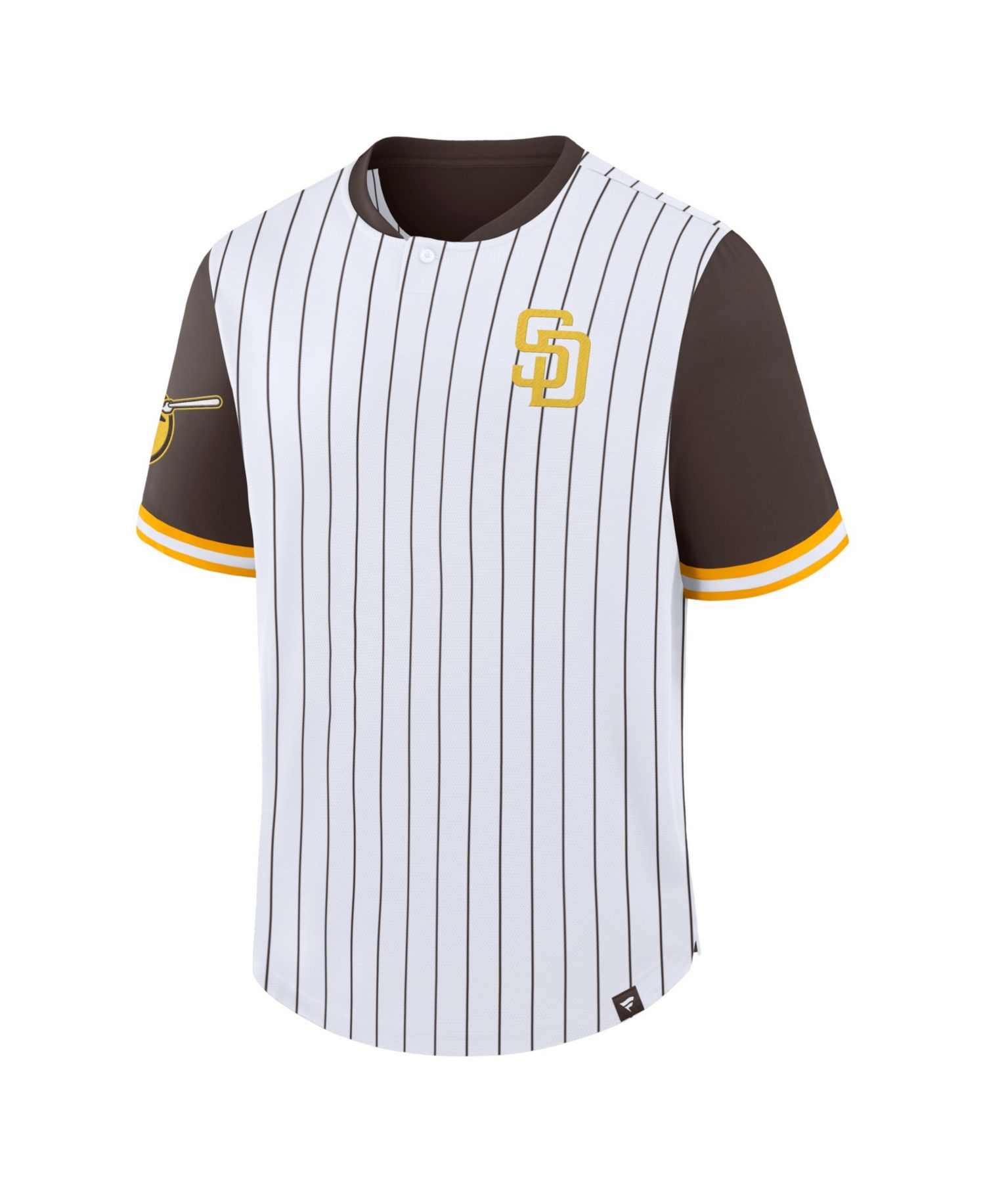 Men's White/Brown San Diego Padres Pinstripe Walk Off T-Shirt