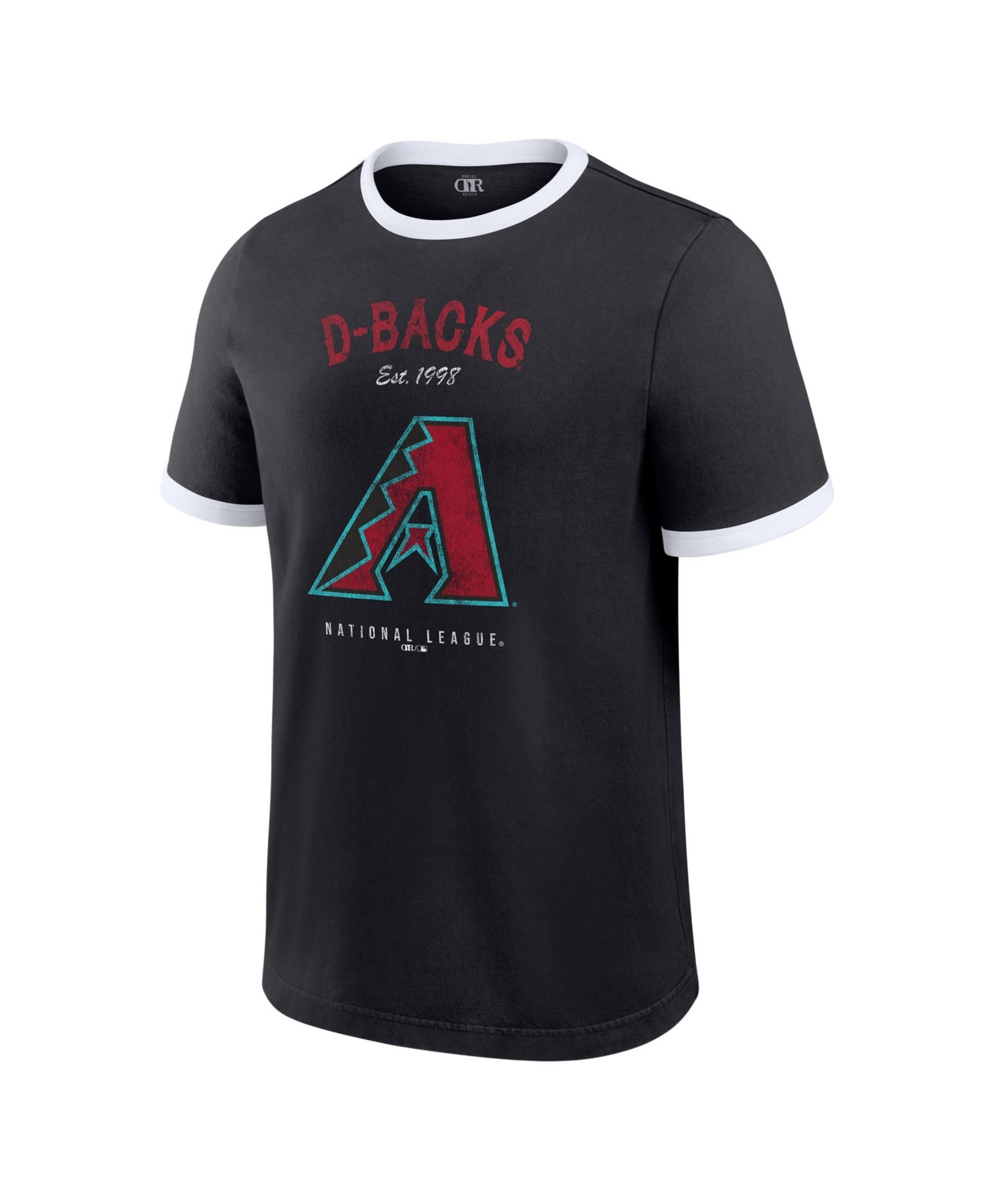 Men's Black Arizona Diamondbacks Washed Ringer T-Shirt
