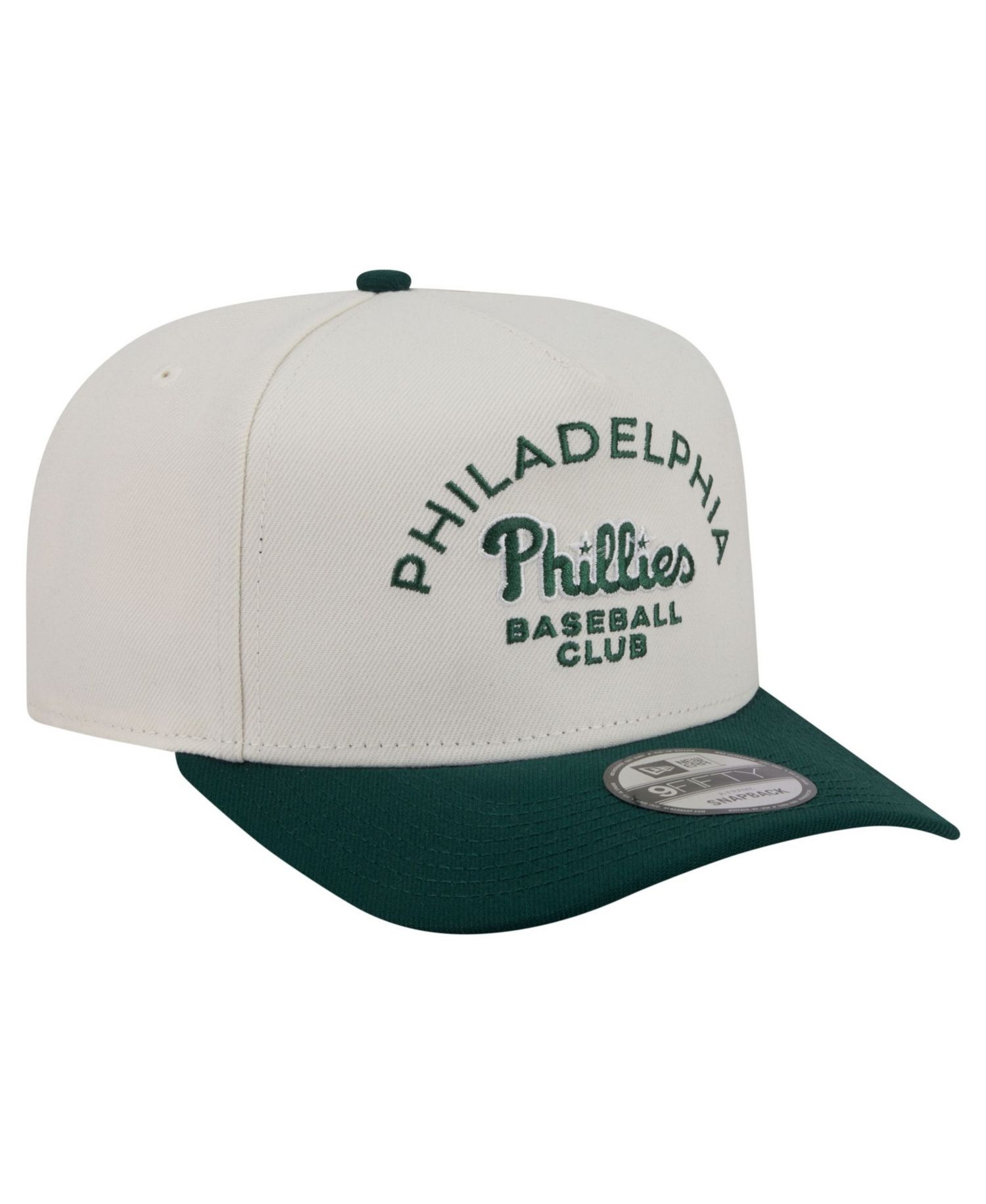 Men's Cream/Dark Green Philadelphia Phillies Chrome A-Frame 9FIFTY Snapback Hat