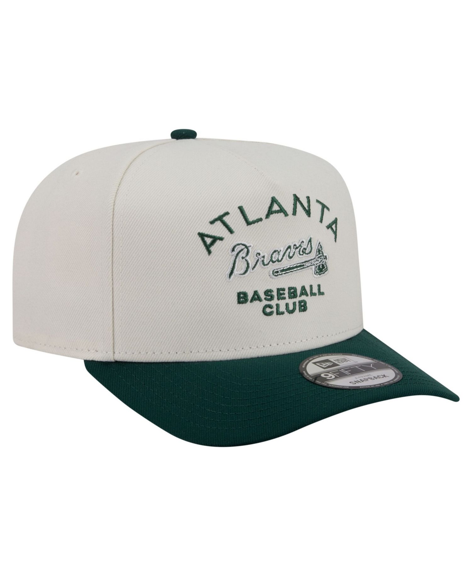 Men's Cream/Dark Green Atlanta Braves Chrome A-Frame 9FIFTY Snapback Hat