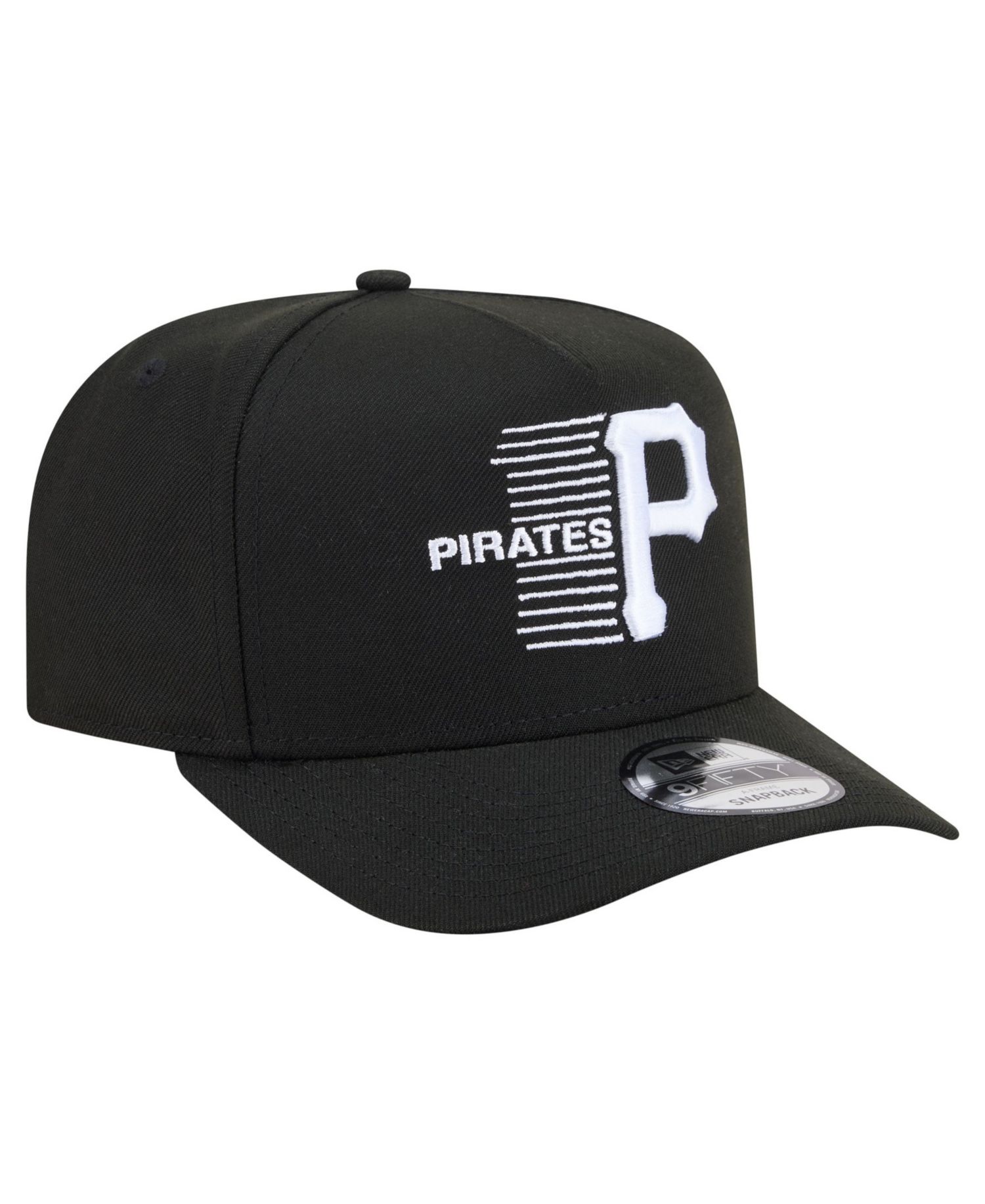 Men's Black Pittsburgh Pirates Motion A-Frame 9FIFTY Snapback Hat
