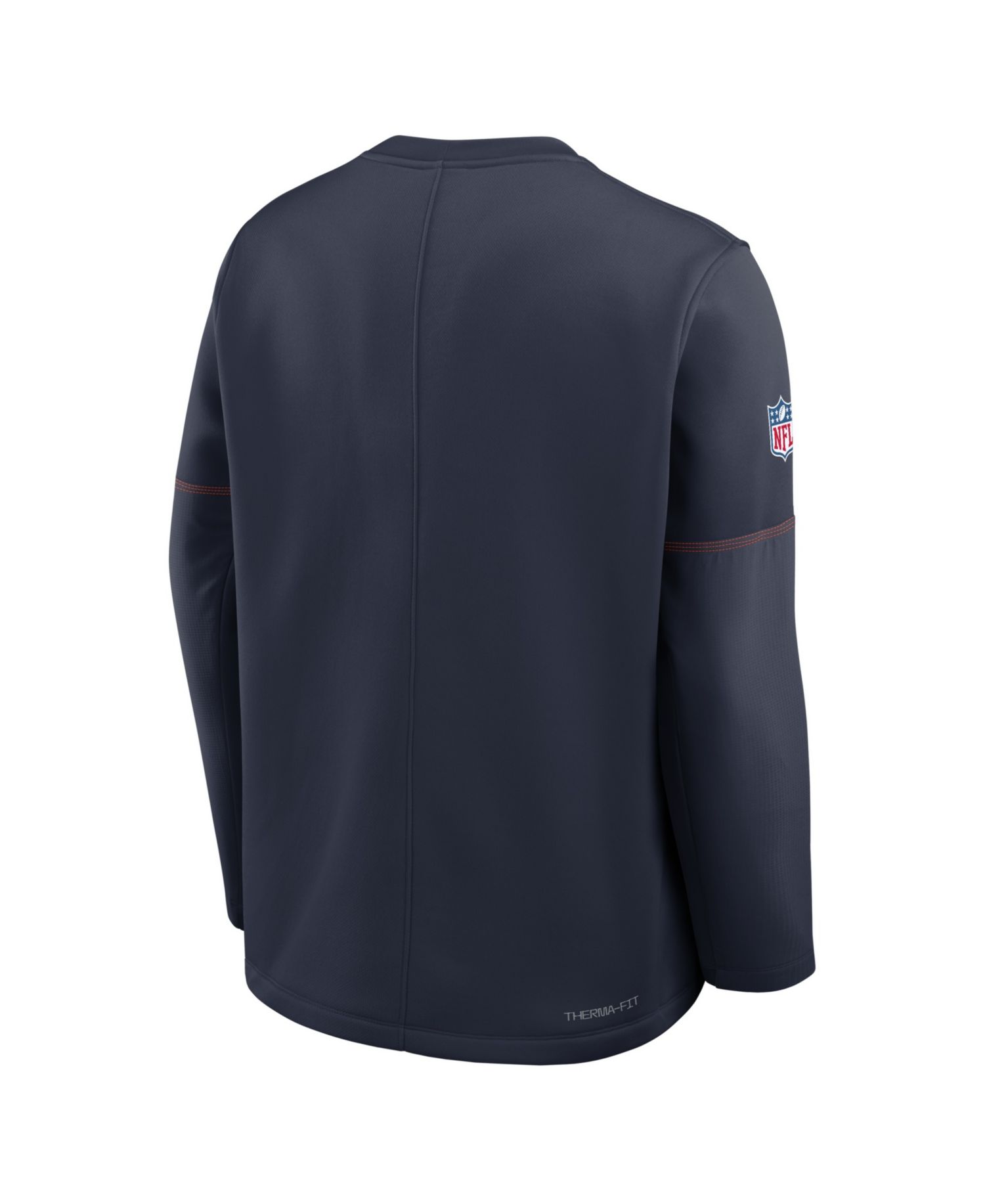 Men's Navy Chicago Bears Sideline Coaches Midweight Therma-FIT Sweatshirt