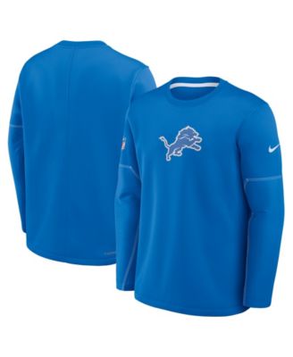 Men's Blue Detroit Lions Sideline Coaches Midweight Therma-FIT Sweatshirt