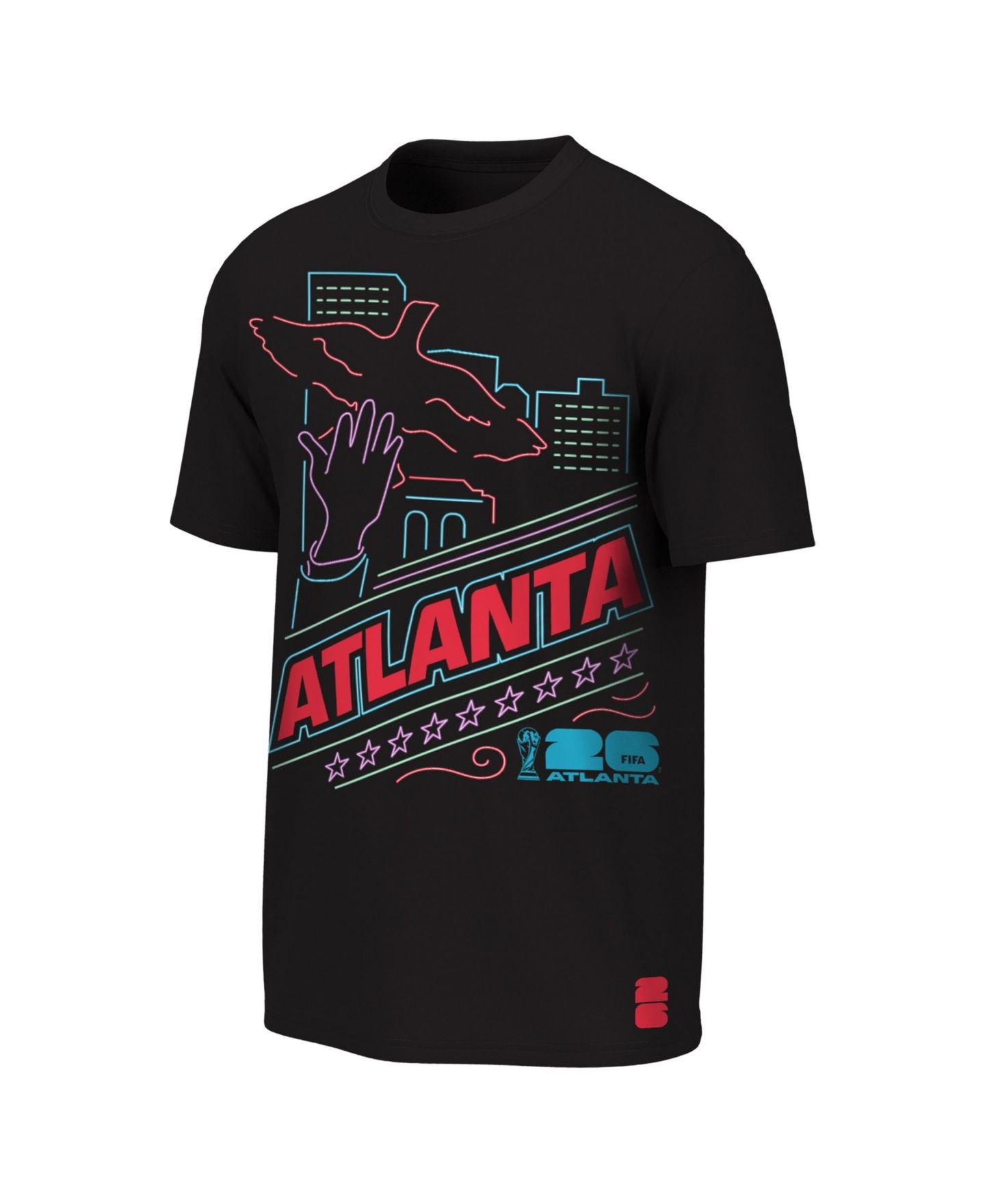 Детская футболка Outerstuff Black FIFA World Cup 2026 Atlanta Neon City Night T-Shirt — фото 2