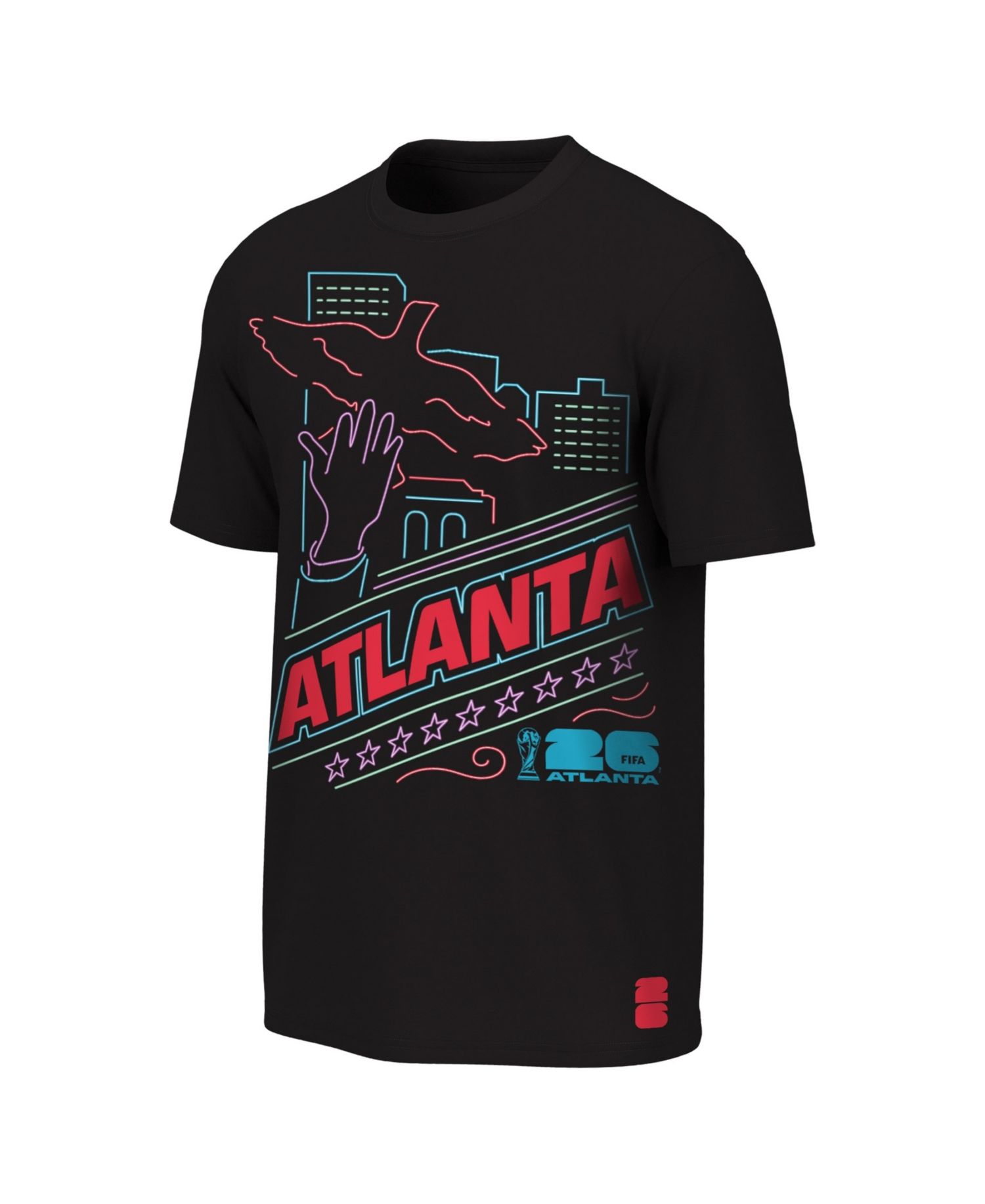 Big Boys and Girls Black FIFA World Cup 2026 Atlanta Neon City Night T-Shirt