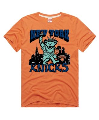 Men's and Women's Orange New York Knicks x The Grateful Dead Bear Tri-Blend T-Shirt