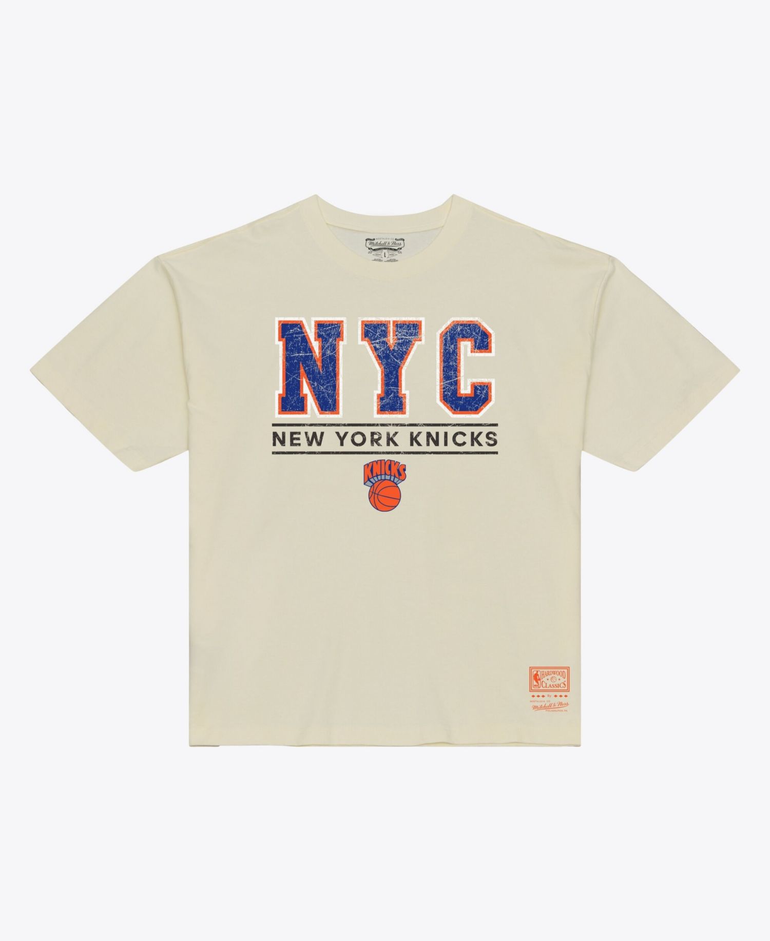 Men's Cream New York Knicks Abbreviation Arch T-Shirt