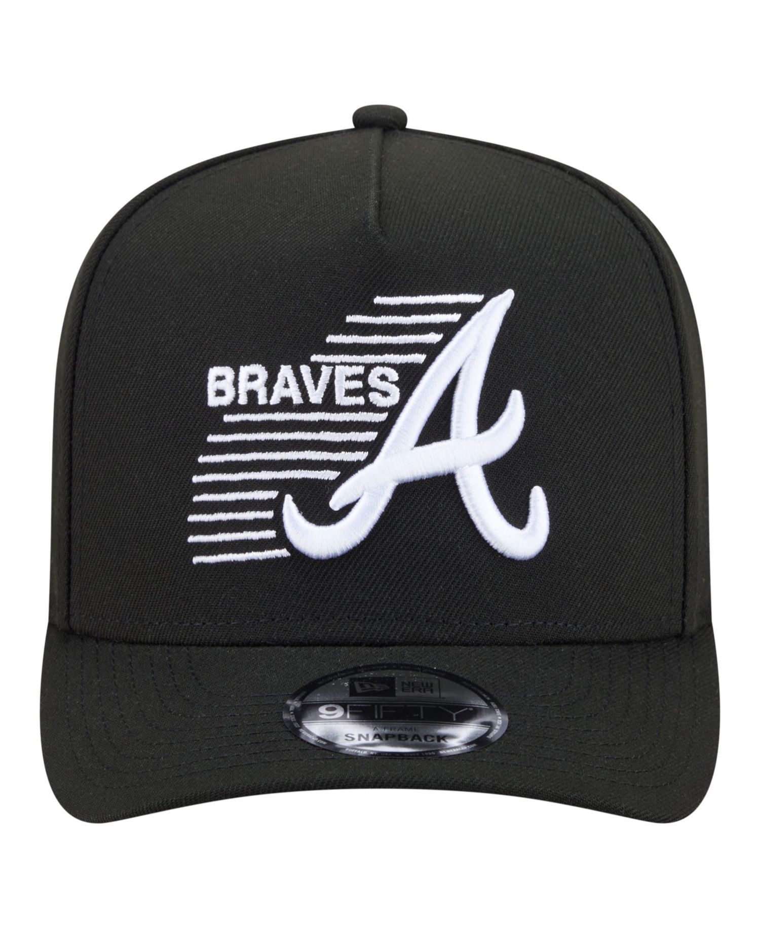 Men's Black Atlanta Braves Motion A-Frame 9FIFTY Snapback Hat