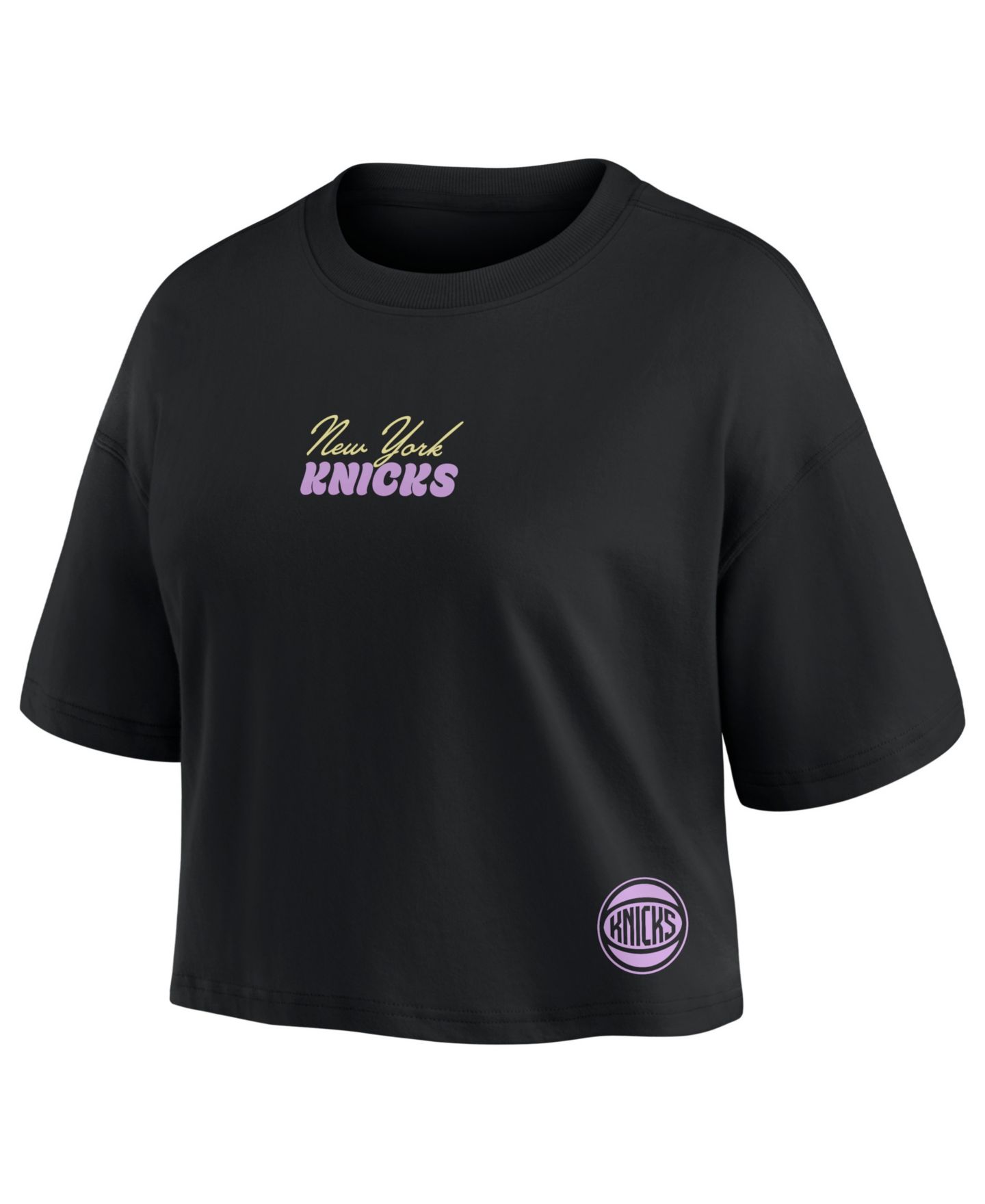 Женский топ Fanatics Jalen Brunson Black New York Knicks Name & Number Cropped — фото 2