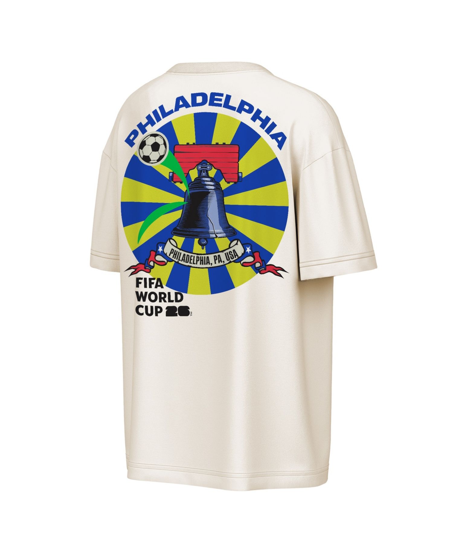 Men's Natural FIFA World Cup 2026 Philadelphia Big City Poster T-Shirt