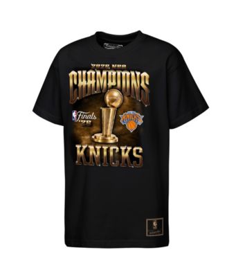 Big Boys and Girls Black New York Knicks 2026 NBA Finals Champions T-Shirt