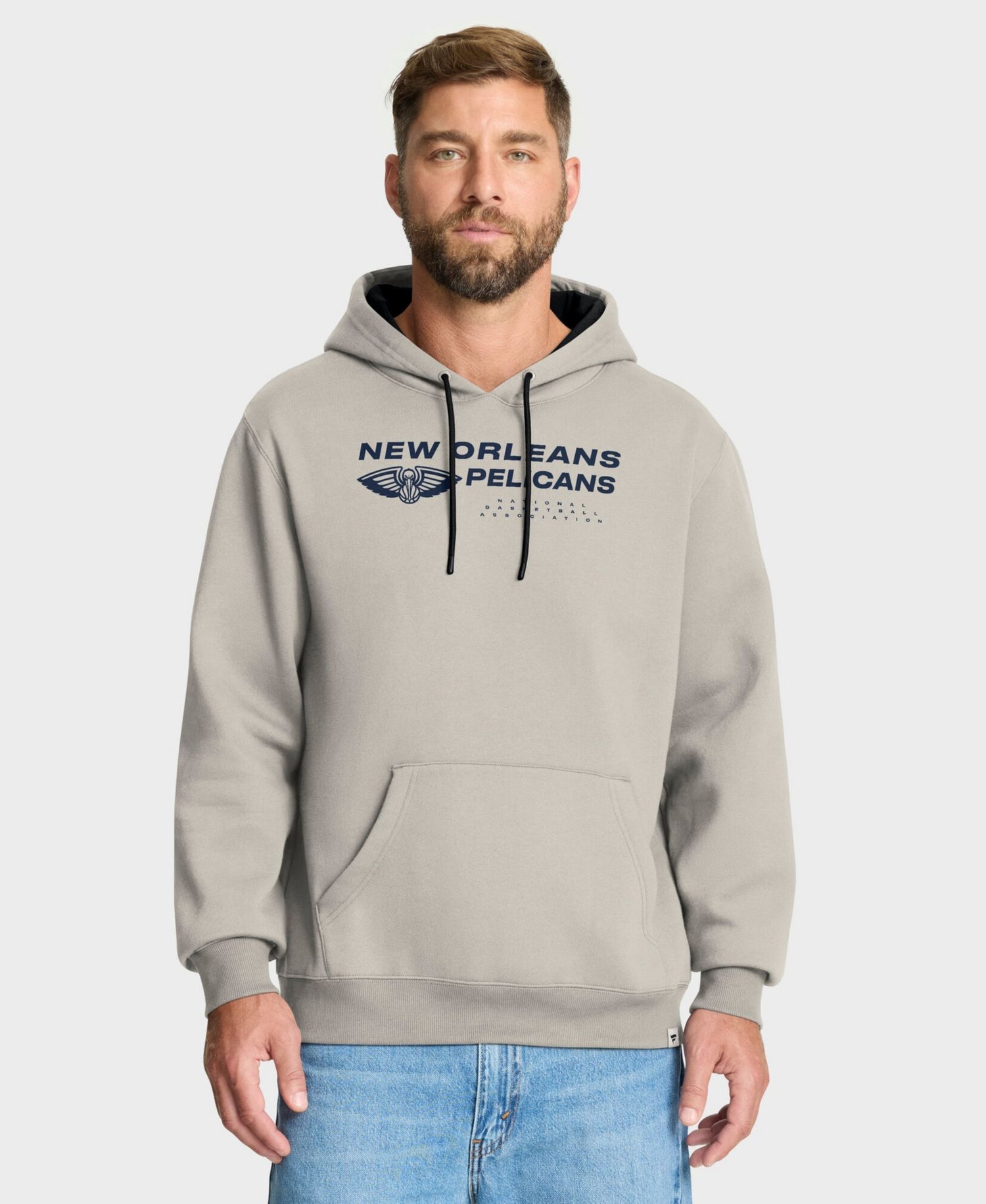 Men's Off White New Orleans Pelicans Crossover Collection Blocked Shot Premium Pullover Hoodie