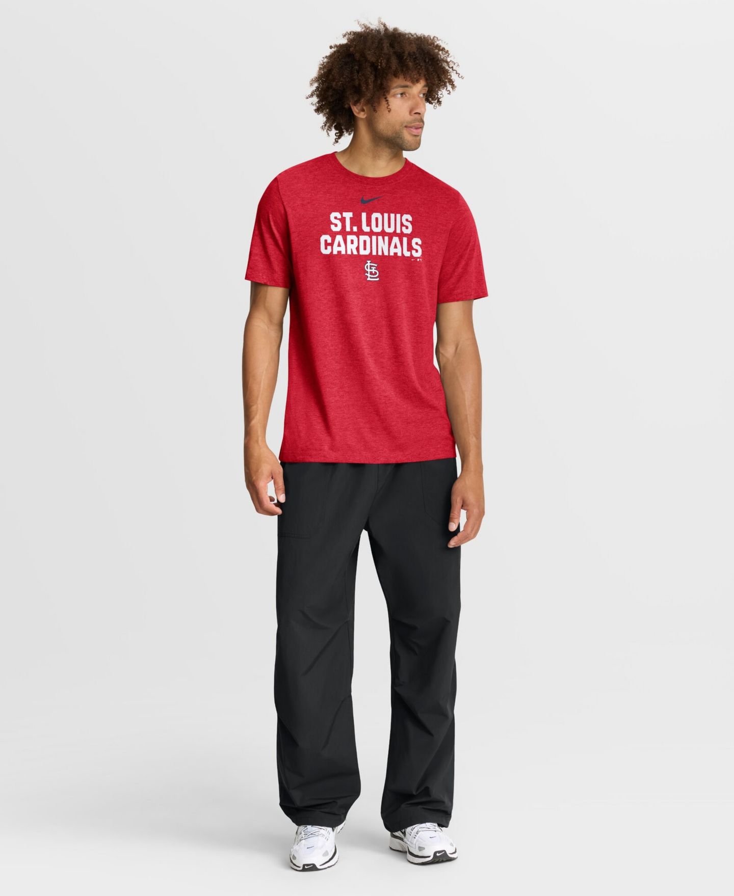 Мужская футболка Nike Heather Red St. Louis Cardinals Stacked Tri-Blend — фото 5