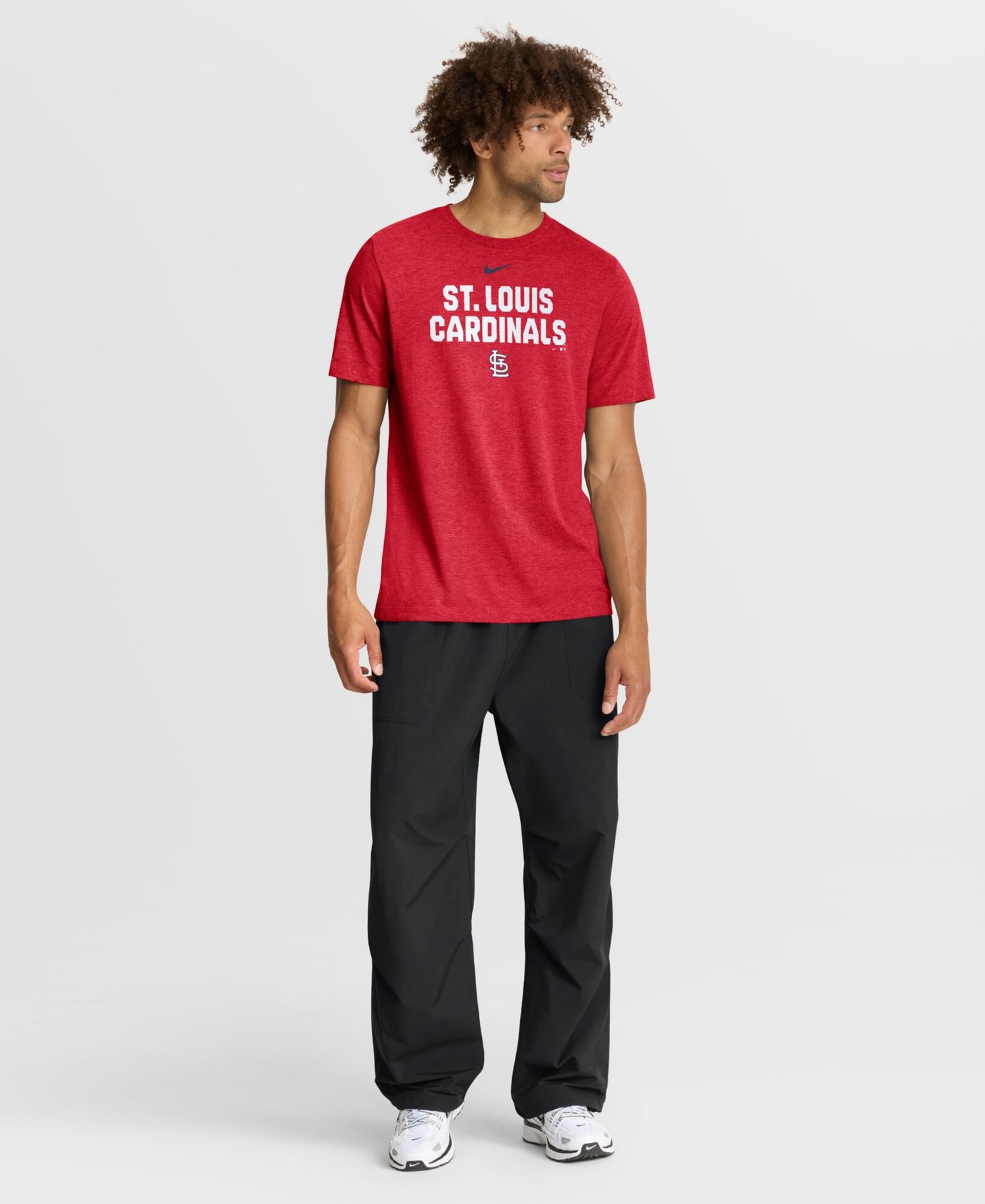 Men's Heather Red St. Louis Cardinals Stacked Tri-Blend T-Shirt