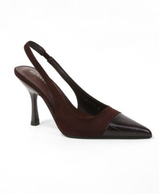Women's Florrie Croco Toe Cap Faux Suede Slingbacks