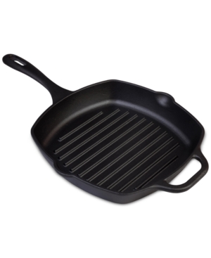 Victoria Cast Iron Square Grill Pan 10"X10" Black