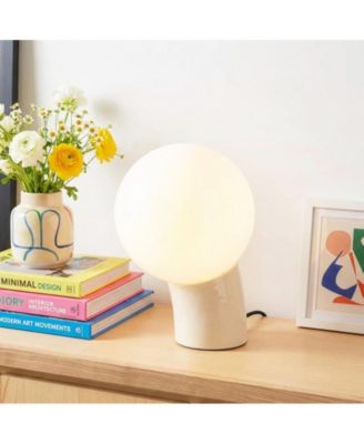 8-in Vino USB-C Charging Modern LED Table Lamp with Frosted Glass Globe Shade
