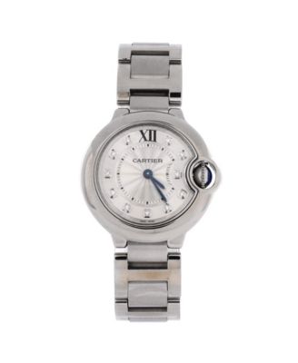 Ballon Bleu de Cartier Quartz Watch in Stainless Steel with Diamond Markers 28mm
