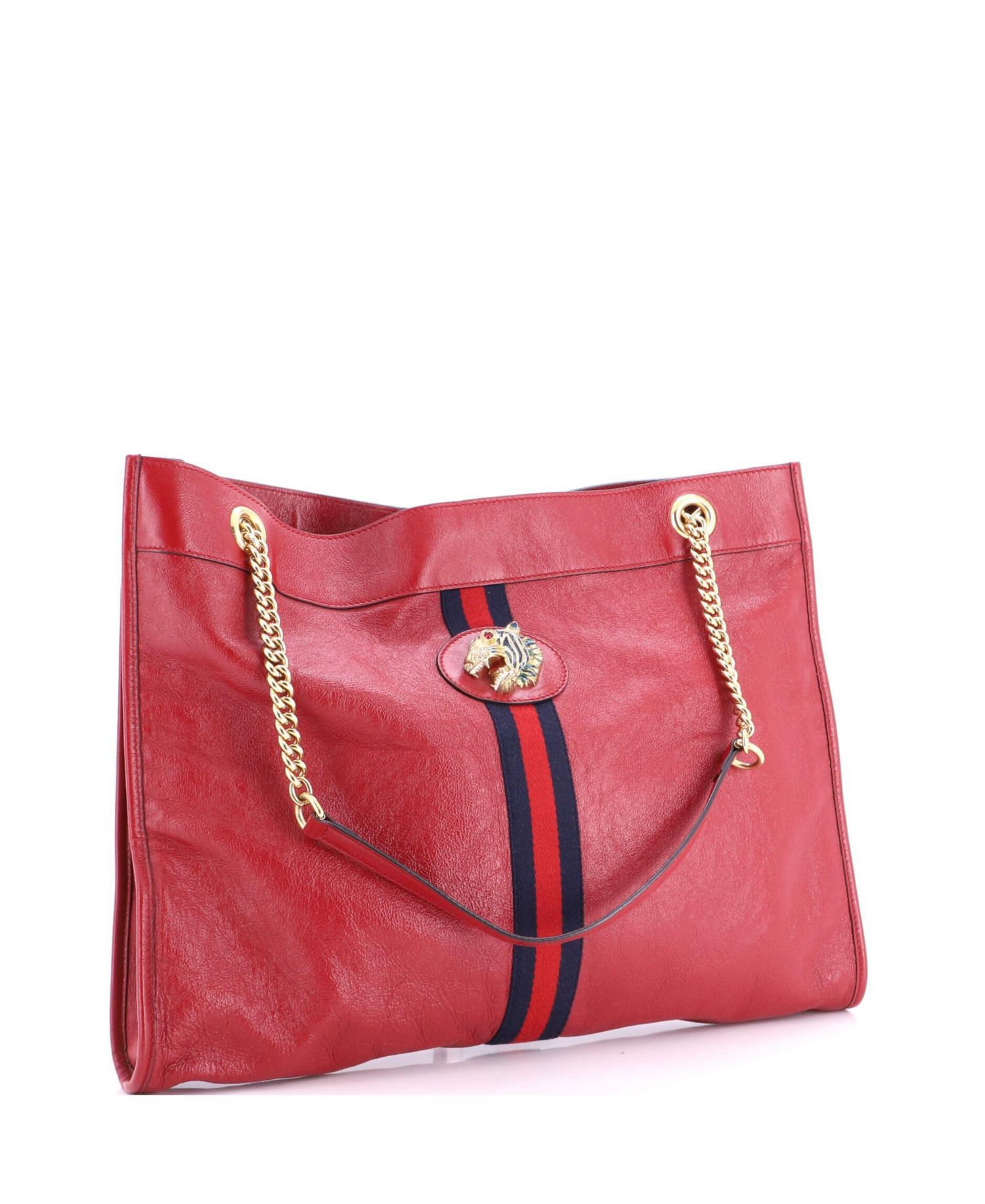 Large Rajah Chain Tote Leather