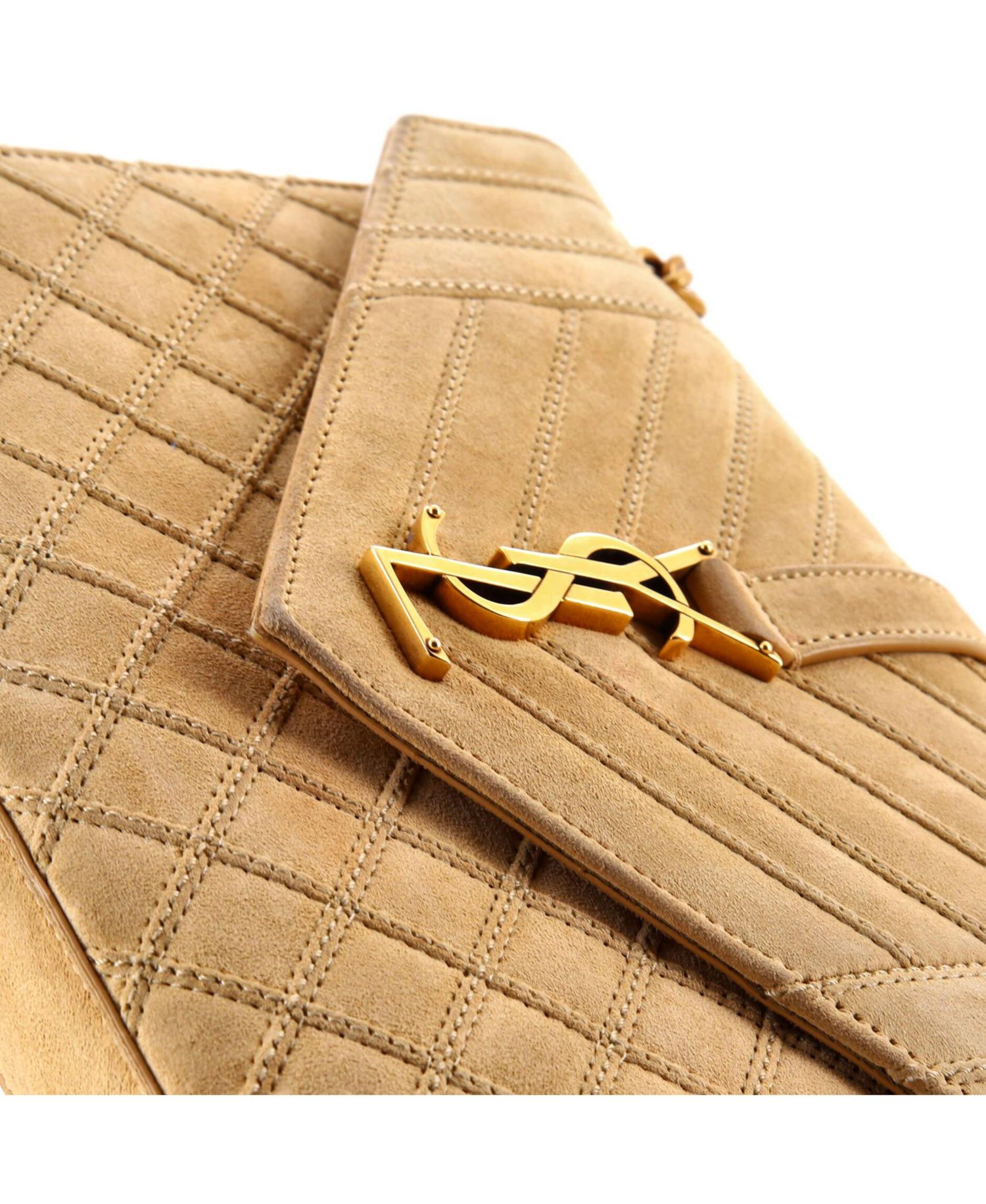 Small Classic Monogram Envelope Satchel Quilted Suede