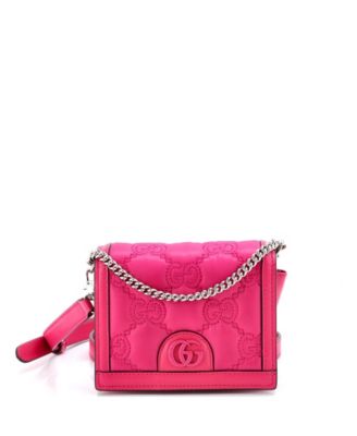 Mini GG Marmont Flap Messenger Bag GG Matelasse Nylon with Leather