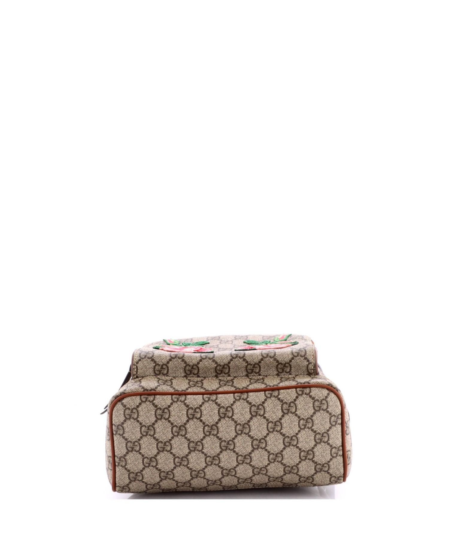 Small Zip Pocket Backpack Embroidered GG Coated Canvas
