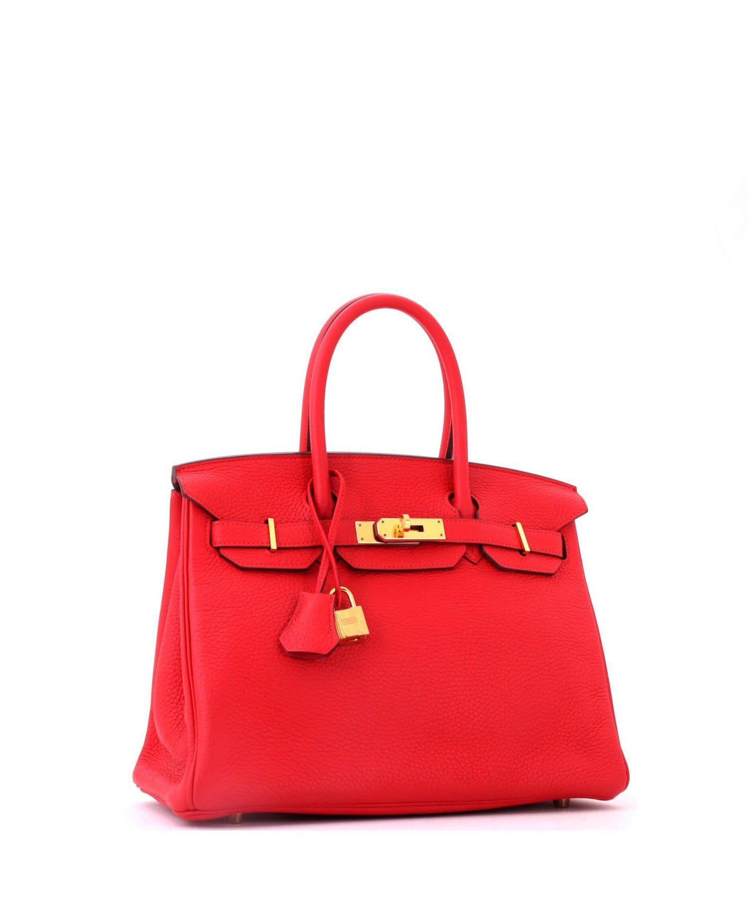 Birkin 30 Handbag Red Clemence with Gold Hardware