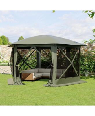  Pop Up Gazebo Tent with 6 Removable Wind Panels for Outdoor Events, Camping, Patio, Backyard