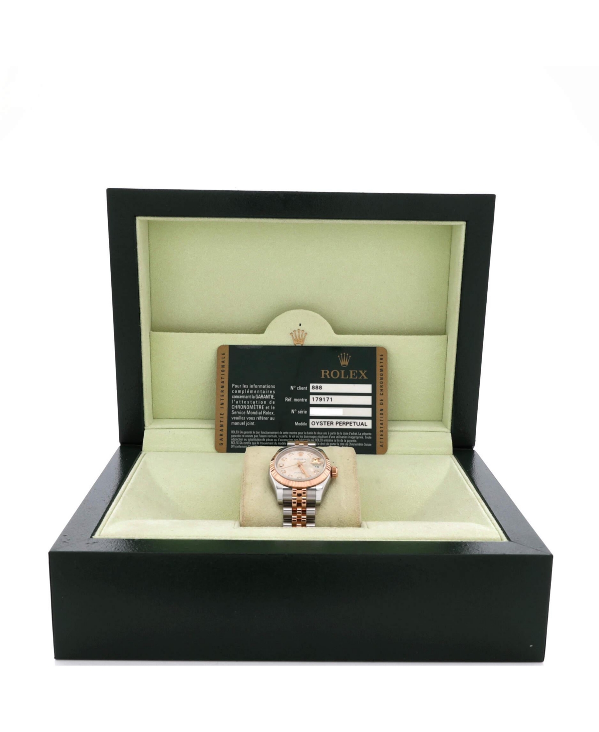 Pre-Owned Rolex Oyster Perpetual Datejust Automatic Watch in Stainless Steel and Rose Gold with Diamond Markers 26mm