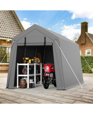 6x8Feet Portable Outdoor Garage, Waterproof and UV-Resistant Portable Storage Shed with 2 Roll-Up Doors, Carport Tent for Motorcycle, Bike
