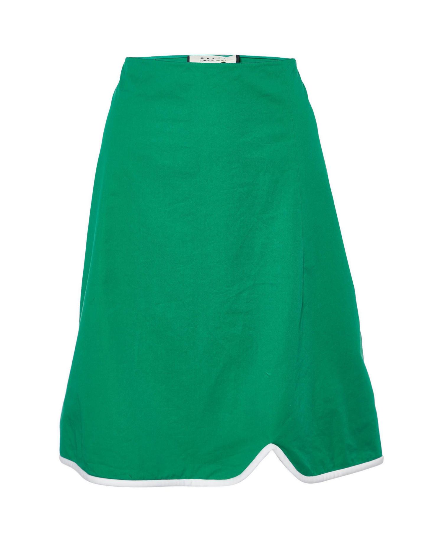 Women's Cotton Contrast Trim Knee Length Skirt