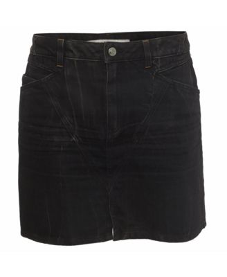 Women's Denim Marble Washed Mini Skirt