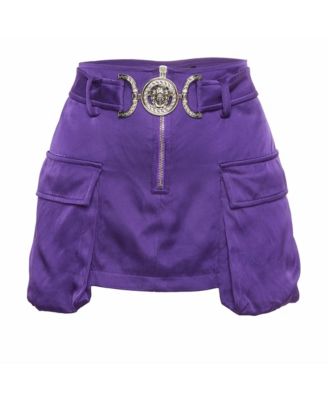 Women's Viscose Medusa Head-Motif Miniskirt